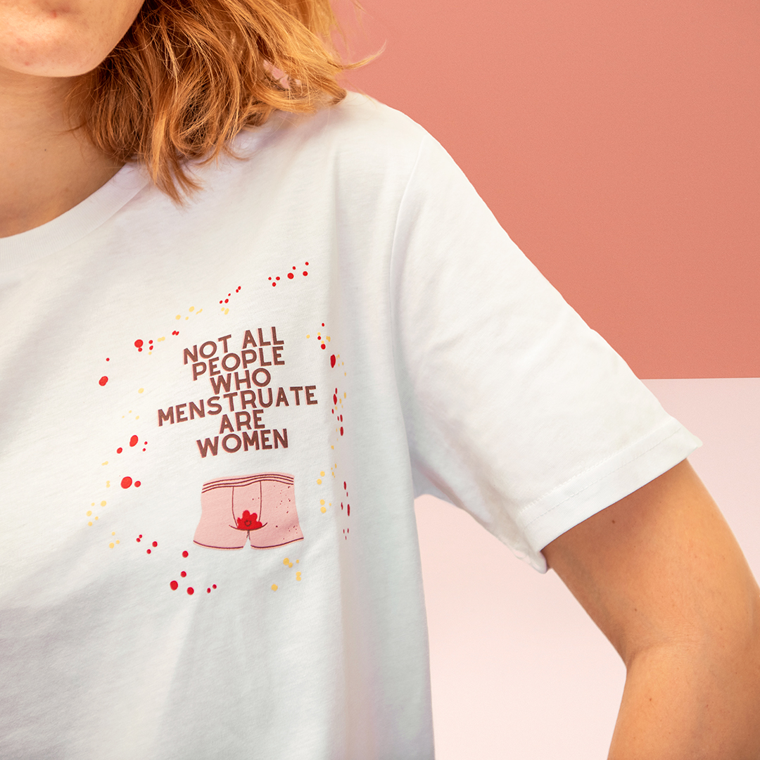 Your Best Period T-Shirt Not All People Bianco Dettaglio Manica
