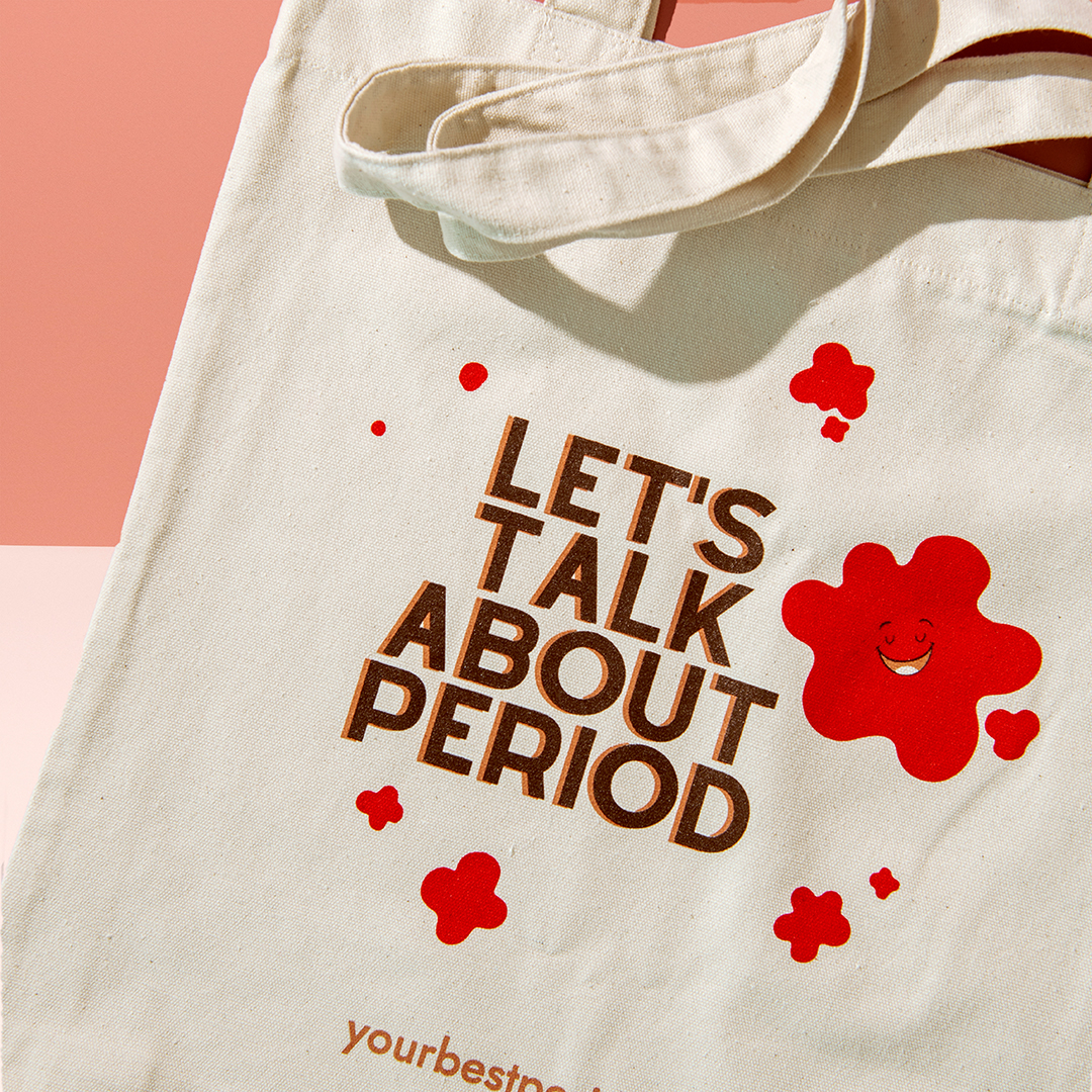 Your Best Period Tote Bag Let's Talk About Period Dettaglio